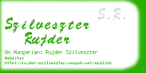 szilveszter rujder business card